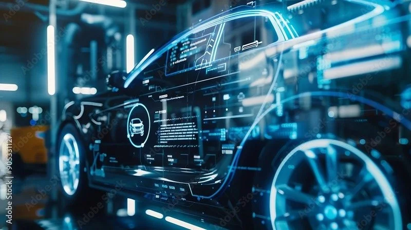 Wagen met digitale diagnose op de DRIVE-brochure